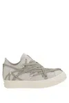 Rick Owens Megalaced Leather Sneakers In Dinge+milk