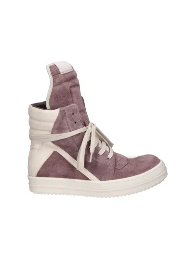 Rick Owens Geobasket High-top Sneakers In Pink