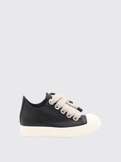 Rick Owens Oversized-lace Leather Sneakers In Black