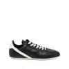 Rick Owens Black Low-top Sneakers With Contrasting Details In Leather Man In Multi