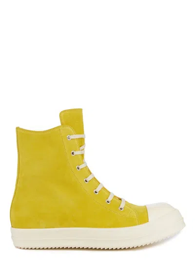 Pre-owned Rick Owens Sneakers Shoes Boots High Dunks Ramones In Yellow