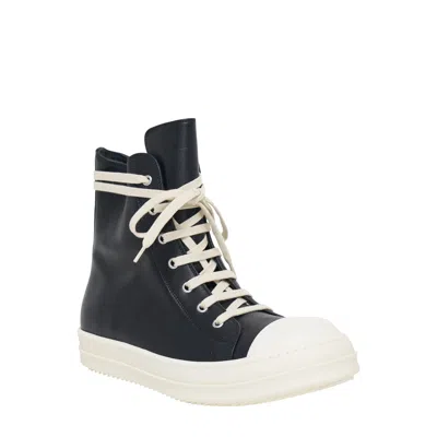 Rick Owens Sneaks Full Grain Calf Leather In Black
