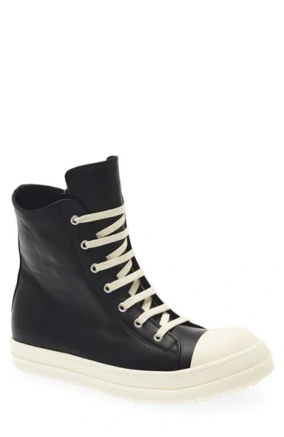 Rick Owens Front Lace-up Sneakers With Zip Fastening In Black