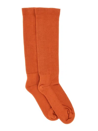Rick Owens Socks With Logo In Orange
