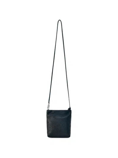 Rick Owens Soft Adri Textured Leather Messenger Bag In Schwarz