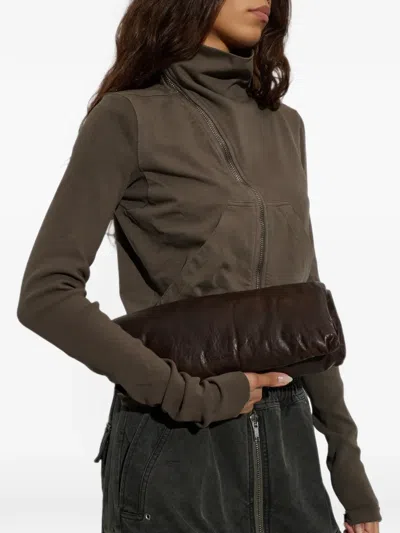 Rick Owens Soft Clutch Debossed-logo Clutch Bag In Brown
