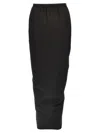 Rick Owens Soft Cotton Long Skirt With Back Split In Black