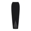 Rick Owens Soft Pillar Asymmetric Wrap Long Skirt In Black