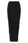 Rick Owens Soft Cotton Long Skirt With Back Split In Black