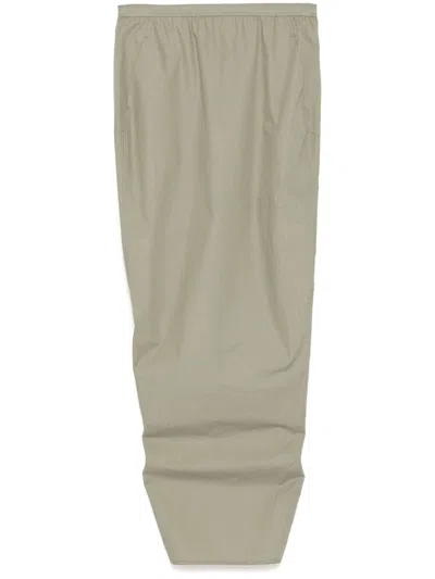 Rick Owens Soft Pillar Long Skirt In Green