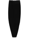 Rick Owens Women Soft Pillar Wool Long Skirt In Black