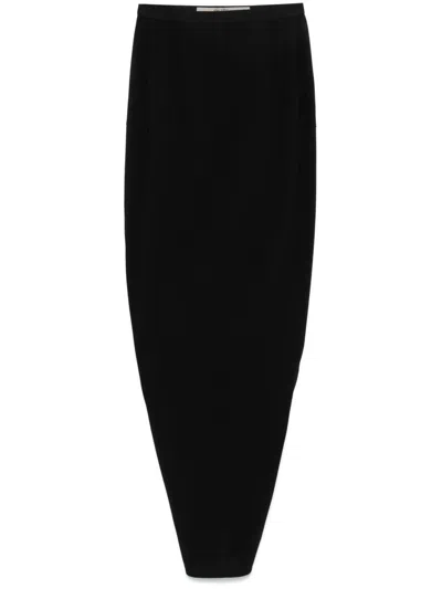 Rick Owens Soft Pillar Maxi Skirt In Black