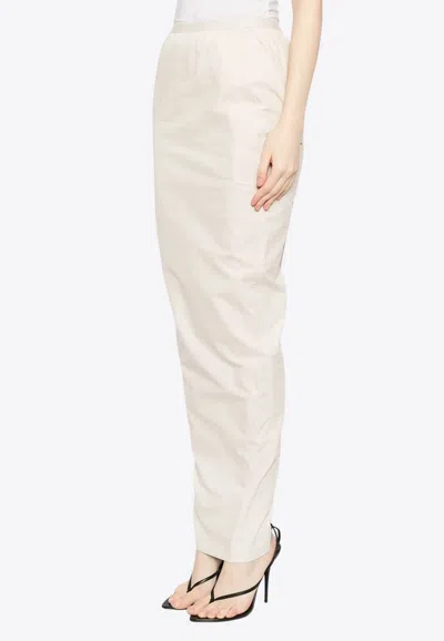 Rick Owens Soft Pillar Maxi Skirt In White