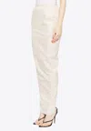 Rick Owens White Solid Maxi Skirt In Metallic