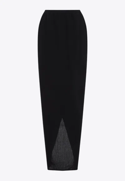 Rick Owens Soft Pillar Midi Skirt In Black
