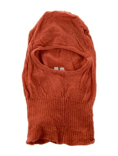 Pre-owned Rick Owens Solid Balaclava In Orange