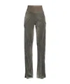 Rick Owens Solid Color Flared Trousers In Gray