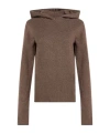 Rick Owens Solid Color Knit Sweatshirt In Brown