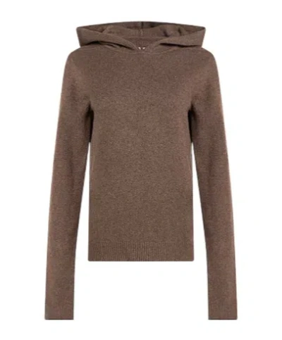 Rick Owens Solid Color Knit Sweatshirt In Brown