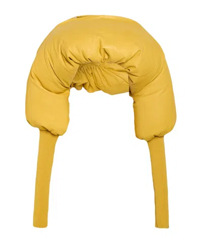 Rick Owens Solid Color Long Sleeve Coat In Yellow