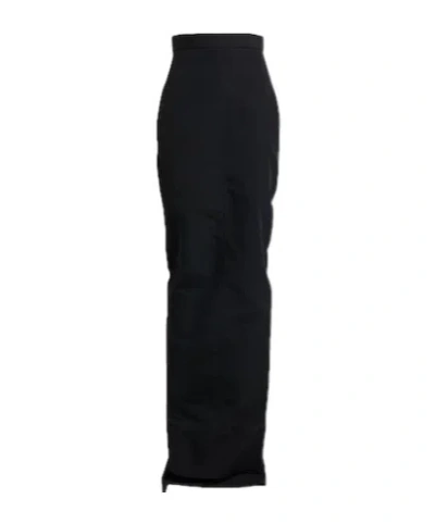 Rick Owens Solid Color Midi Skirt In Black