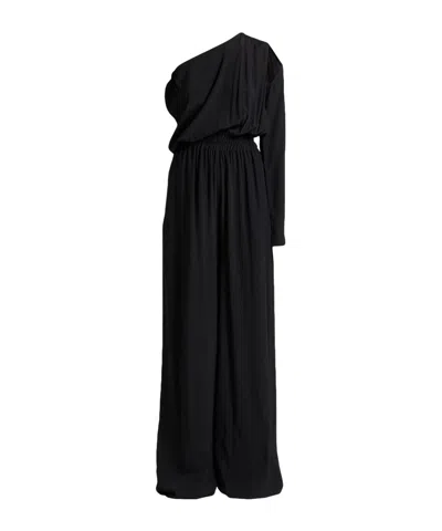 Rick Owens Solid Color One-shoulder Jumpsuit In Black