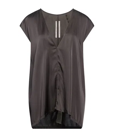 Rick Owens Solid Color Tops In Black