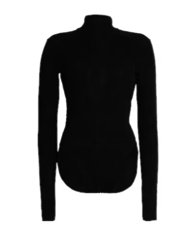 Rick Owens Solid Color Turtleneck Knit Sweater In Black