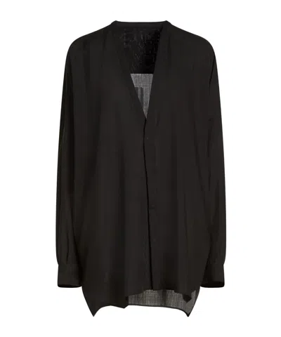 Rick Owens Solid Colour Shirts In Black