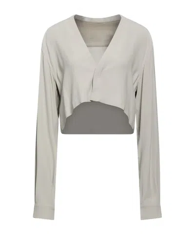 Rick Owens Solid Colour Shirts In Gray