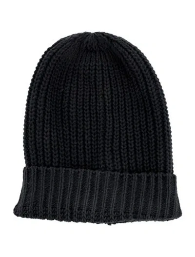Pre-owned Rick Owens Solid Knitted Beanie In Blue