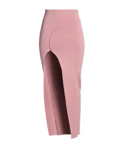 Rick Owens Solid Stretch Skirt In Pink