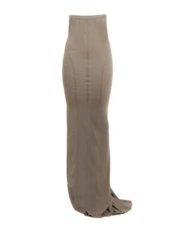 Rick Owens Solid-color Flared Skirt In Brown