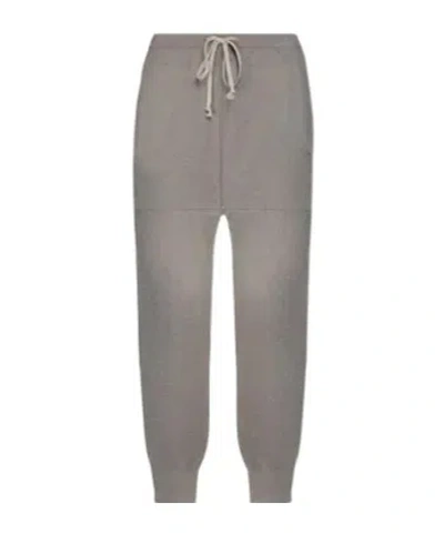 Rick Owens Solid-color Knitted Long Pants In Gray