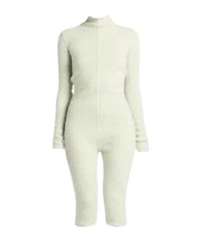 Rick Owens Solid-color Knitted Long-sleeved Jumpsuit In Neutral
