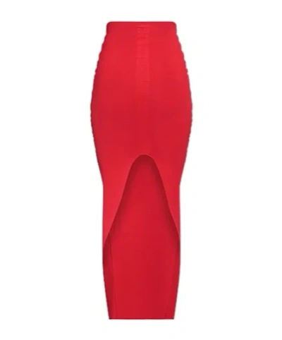 Rick Owens Solid-color Knitted Skirt In Red