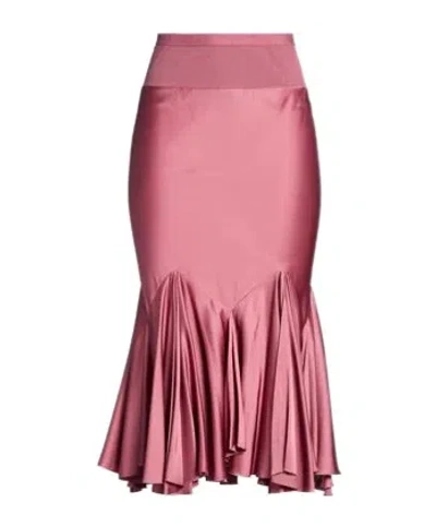 Rick Owens Solid-color Silk Flared Skirt In Pink