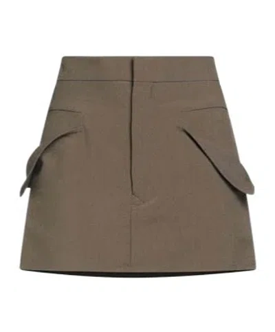 Rick Owens Solid-color Wool A-line Skirt In Brown