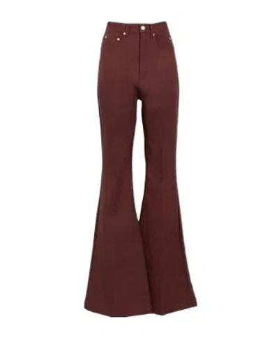 Rick Owens Solid-color Wool Flared Pants In Black