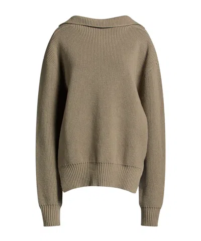 Rick Owens Solid-color Wool Knitted Sweater In Brown