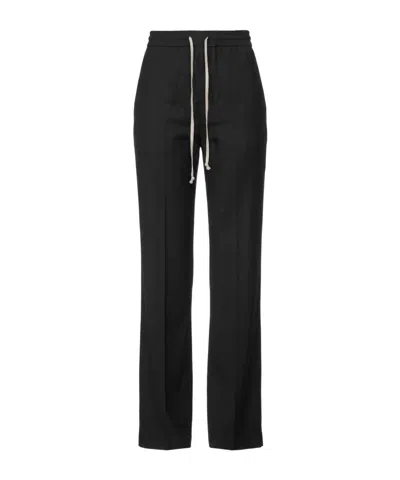 Rick Owens Solid-colored Satin Cargo Pants In Black