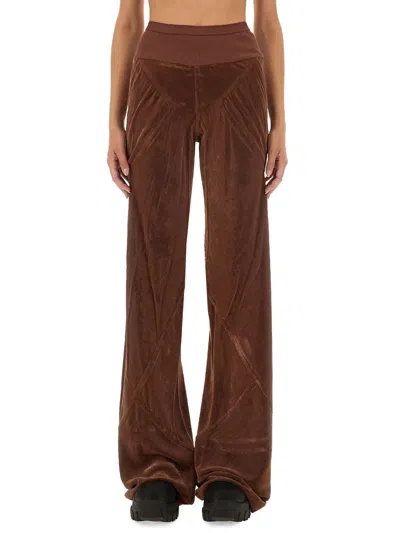 Rick Owens Sophisticated Wool Blend Trousers In Brown