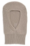 Rick Owens Sphinx Skull Rib Virgin Wool Balaclava In White