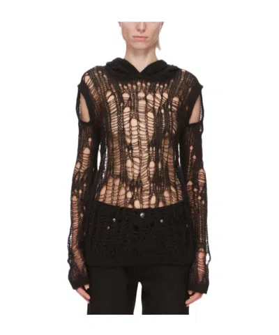 RICK OWENS RICK OWENS SPIDER KNITTED HOODIE