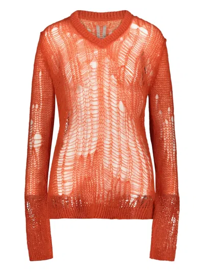 Rick Owens Spider Pullover Mit V-ausschnitt In Orange
