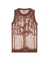 Rick Owens Spider Tank In Mahogany