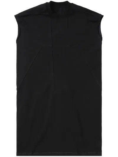 Rick Owens Spintered Tarp Cotton Tank Top In Black