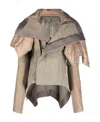 Rick Owens Spliced Large Profile Collar Jacket In Gray