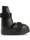 Rick Owens Splint Open-toe Leather Boots In Black