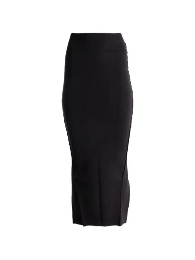 Rick Owens Split Maxi Skirt In Black